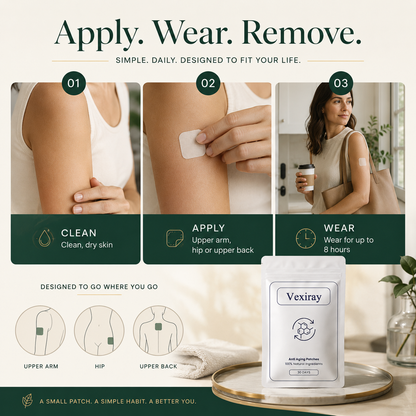 Vexiray™ Daily Matrix Patch — 14-Nutrient Matrix Formula· Up to 8-Hour Daily Wear
